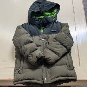 Patagonia Olive and Dark Green Hooded Jacket